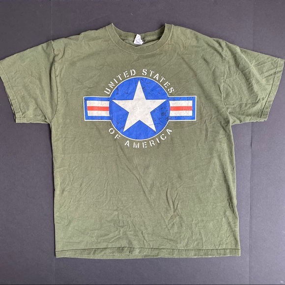 Green T-shirt “United States of America” XL - Picture 1 of 4